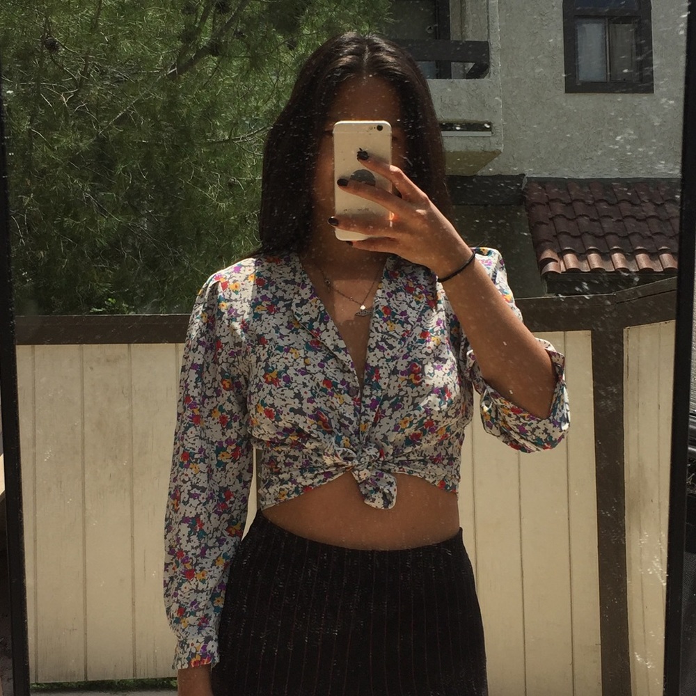 Vintage floral grandma shirt blouse